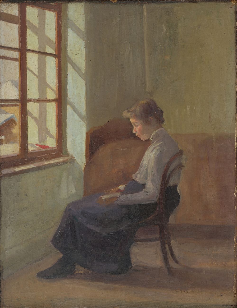 Woman reading at the window, Eduard Putra