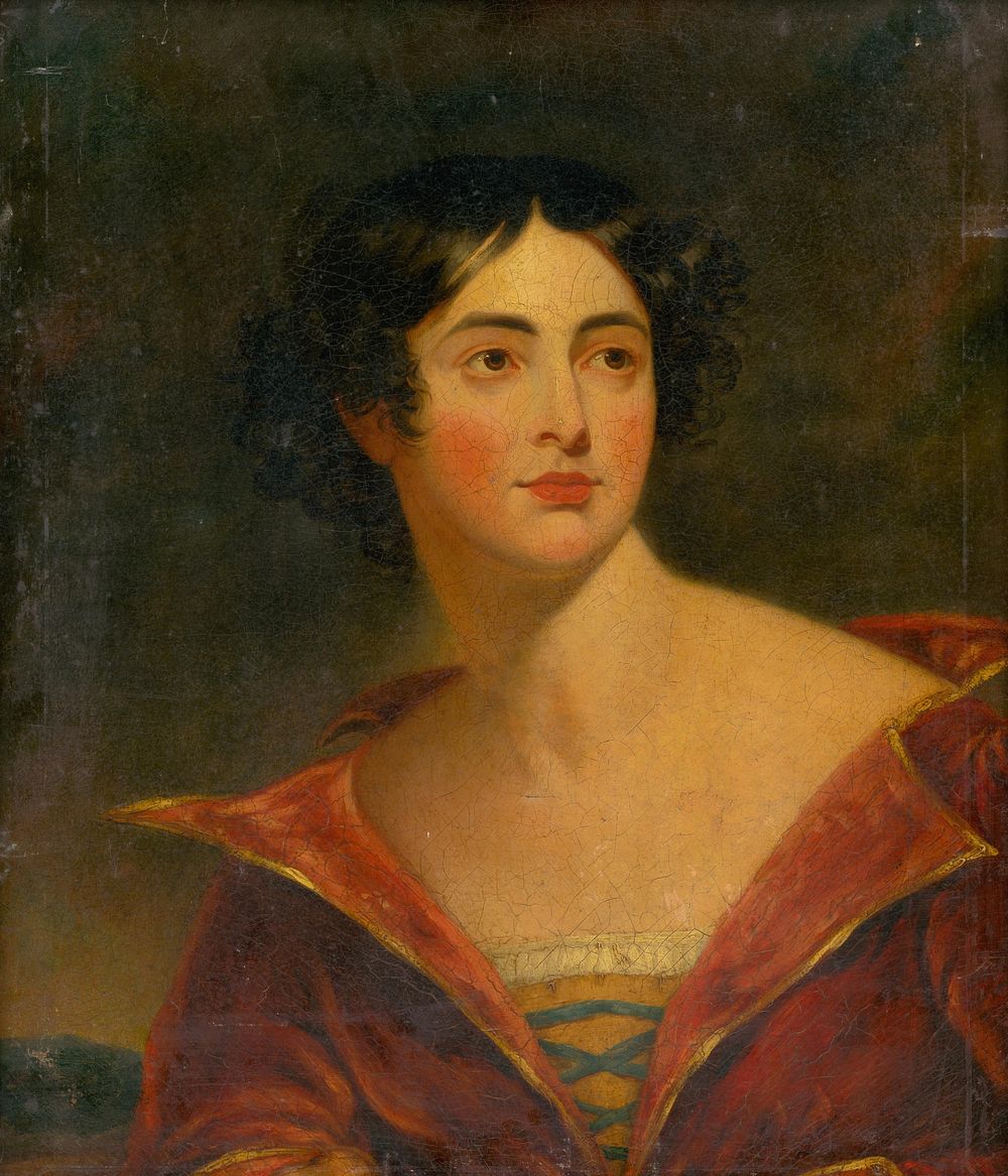 Portrait of a woman in red dress