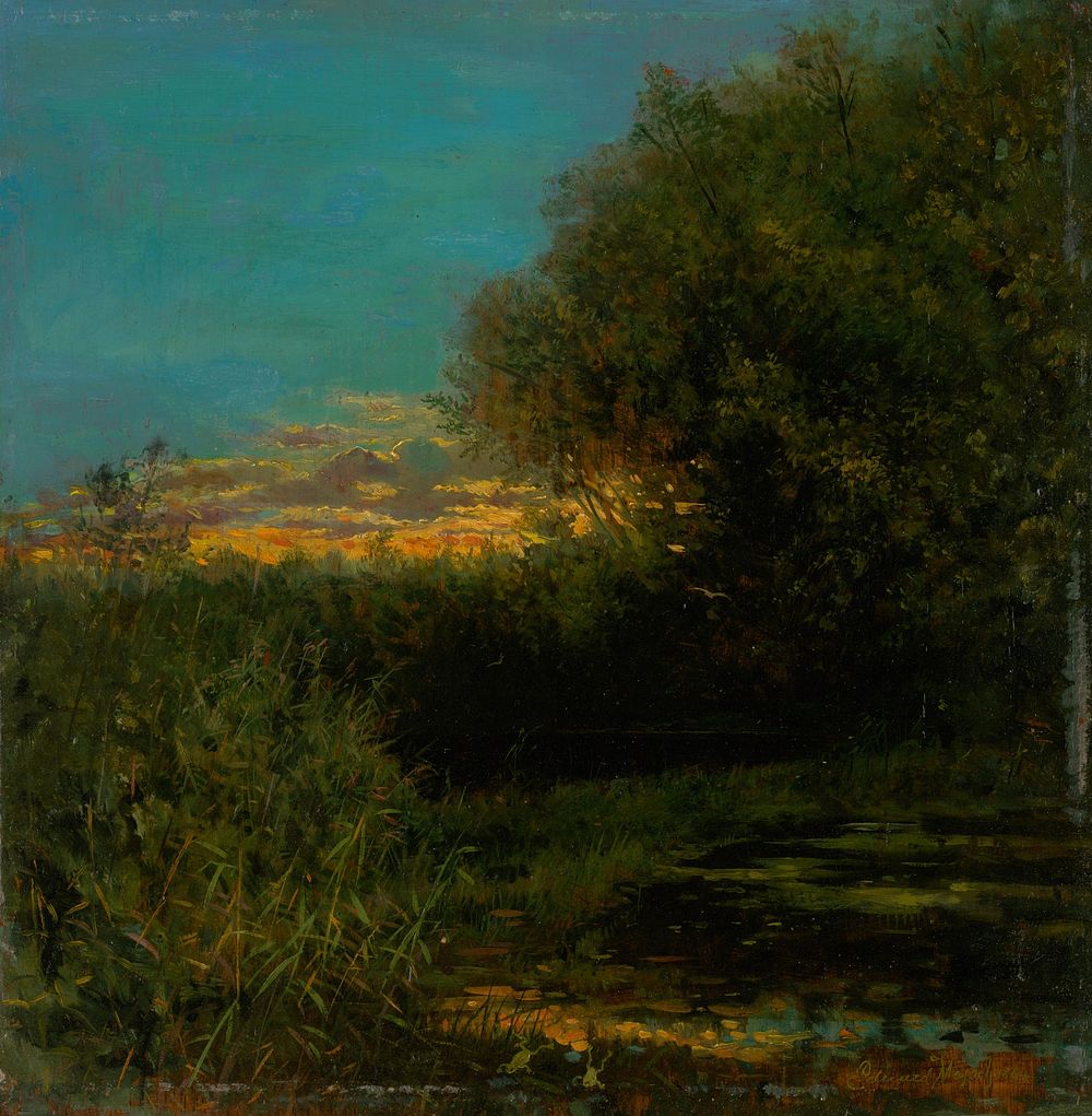 Sunset and tree shade, Eduard Majsch