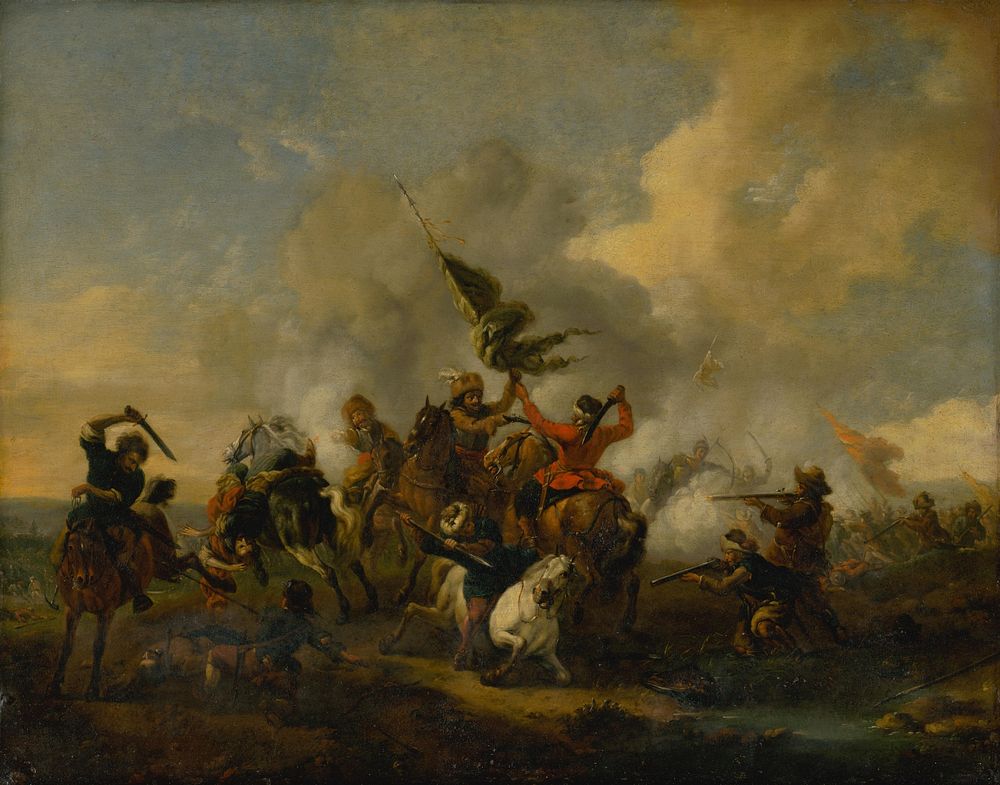 Cavalry skirmish (fight for the flag)