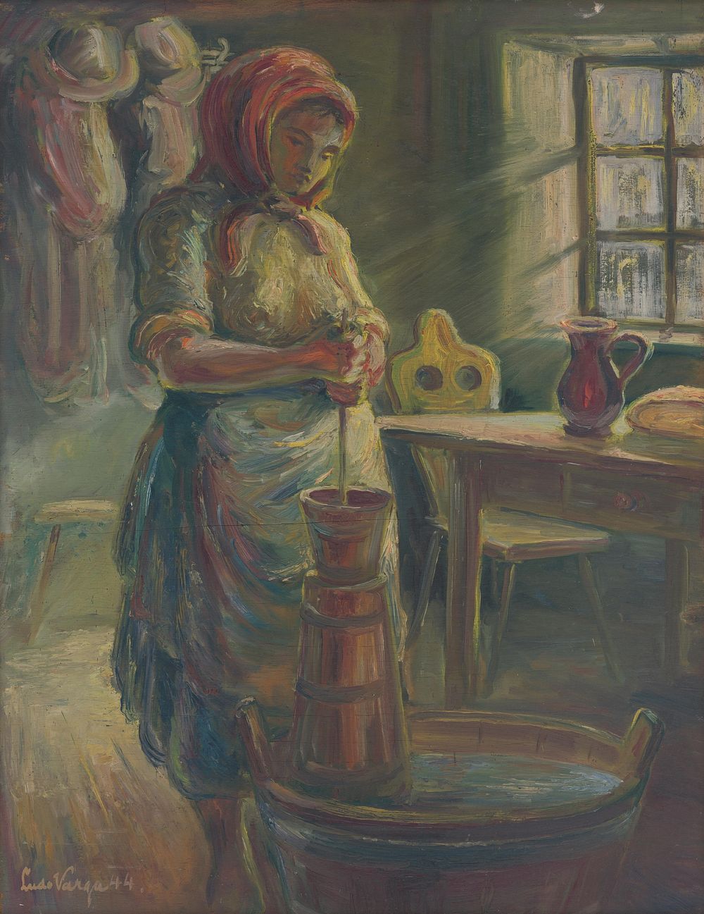 Churning butter, Ludovít Varga