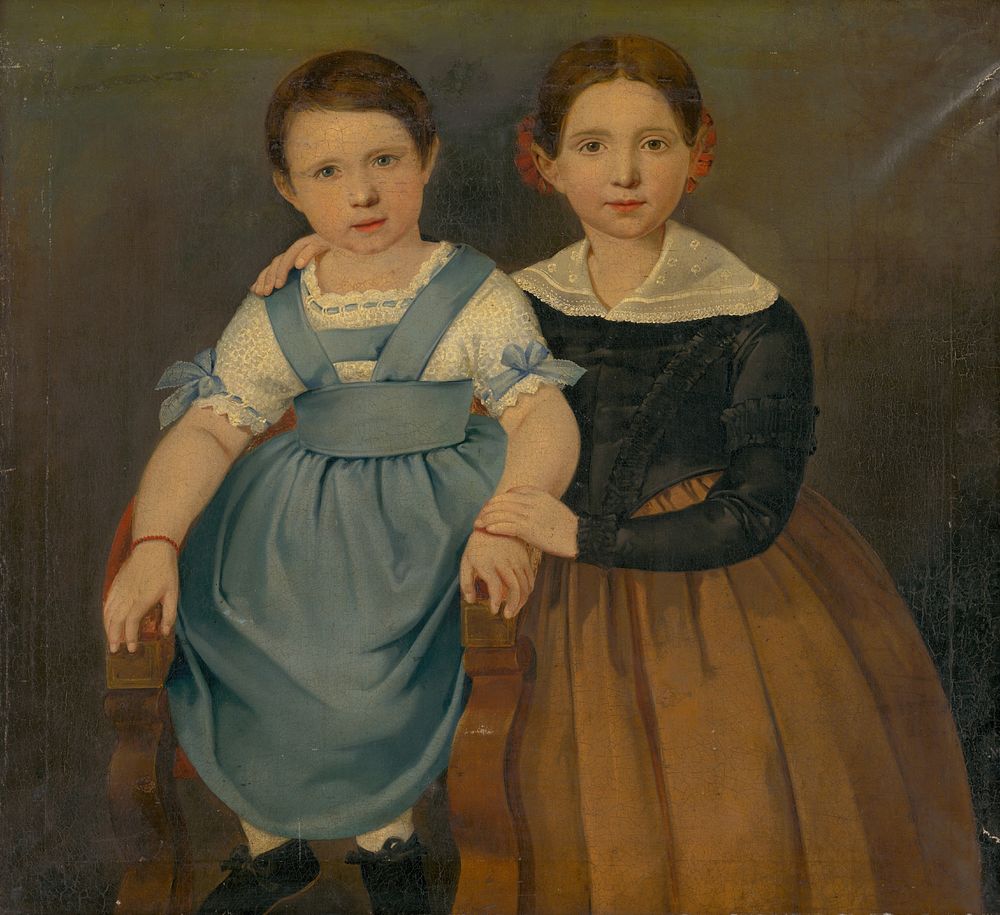 Double portrait of girls by Václav Govič