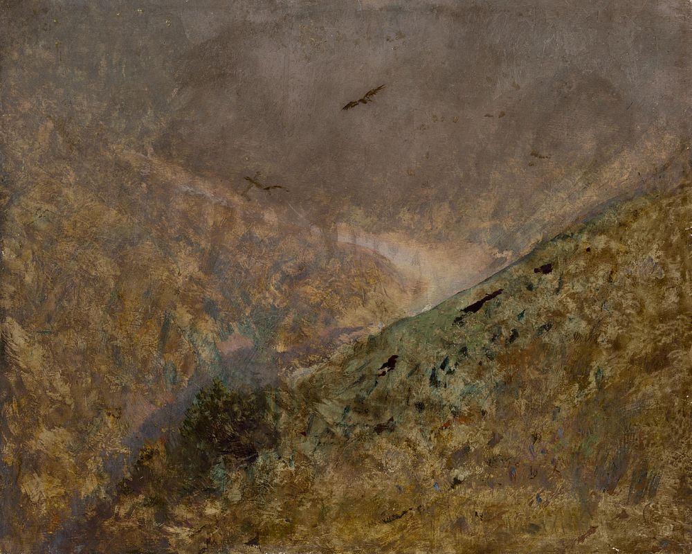 Valley with birds of prey by László Mednyánszky