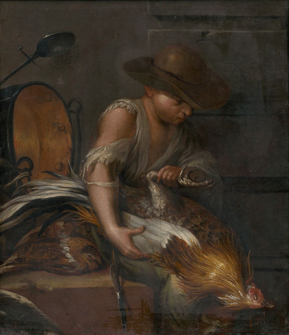 Boy with poultry