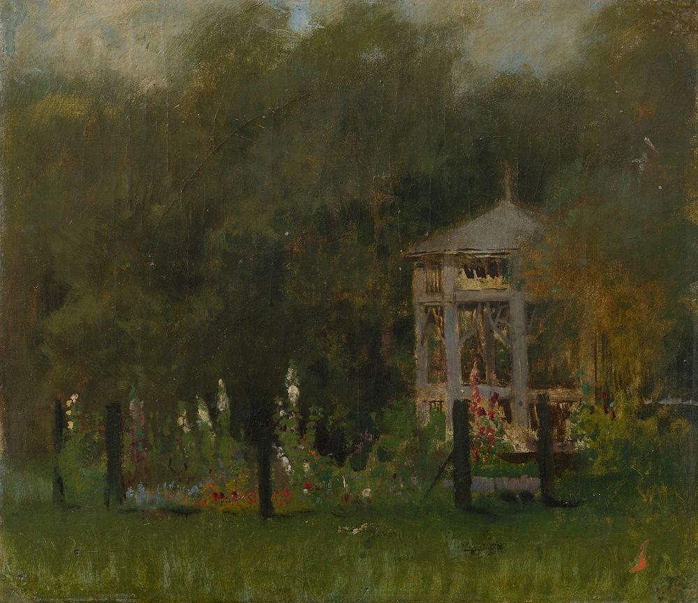 Gazebo in the park in strážky, by László Mednyánszky