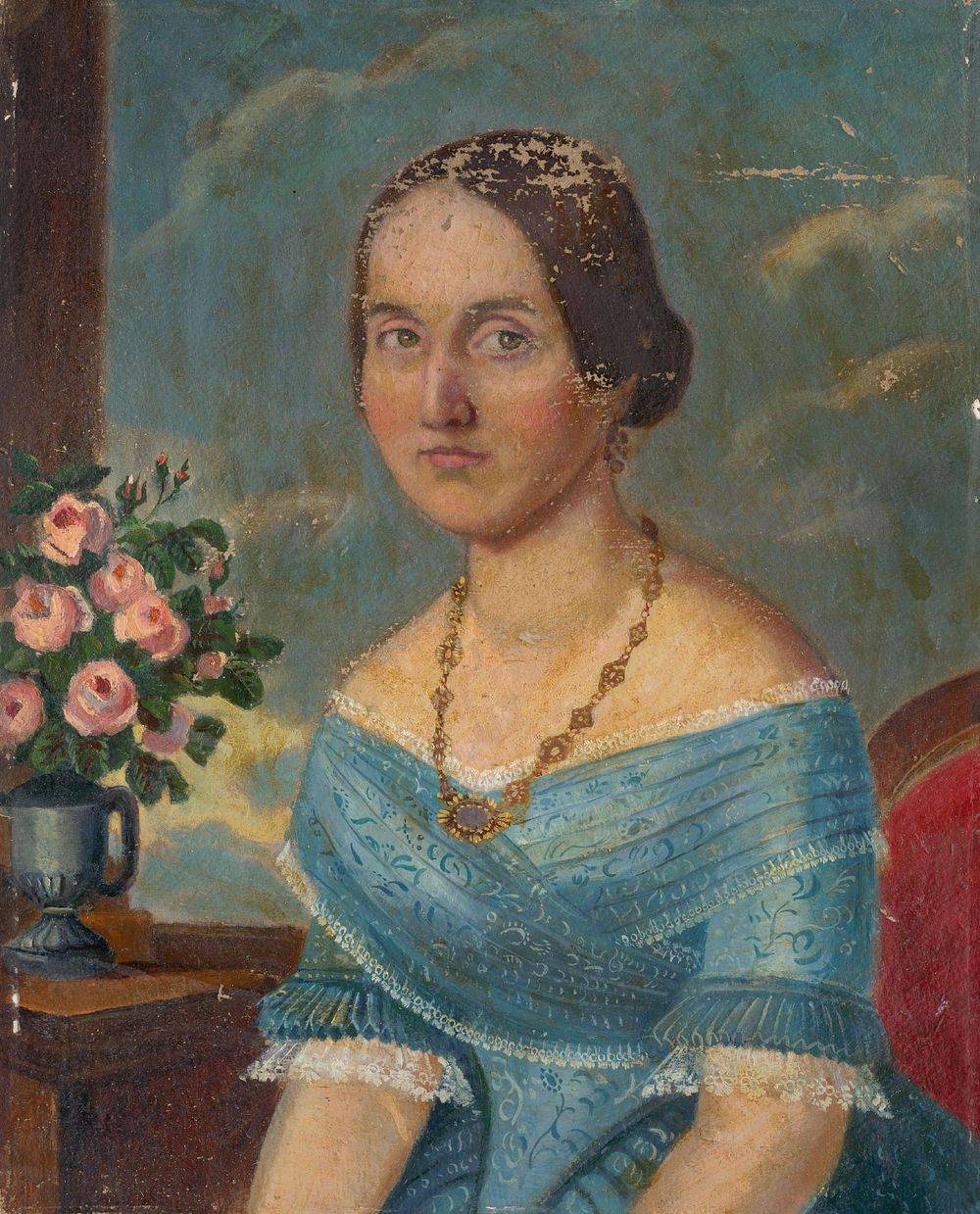 Portrait of a lady with a necklace