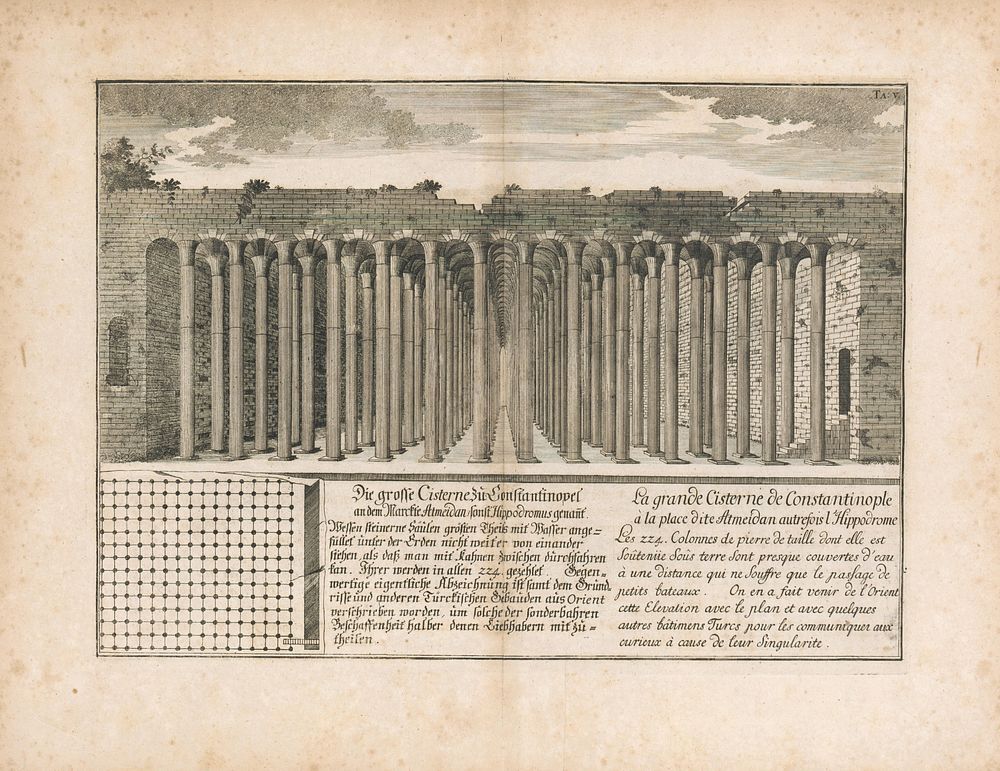 View of the great cistern in constantinople