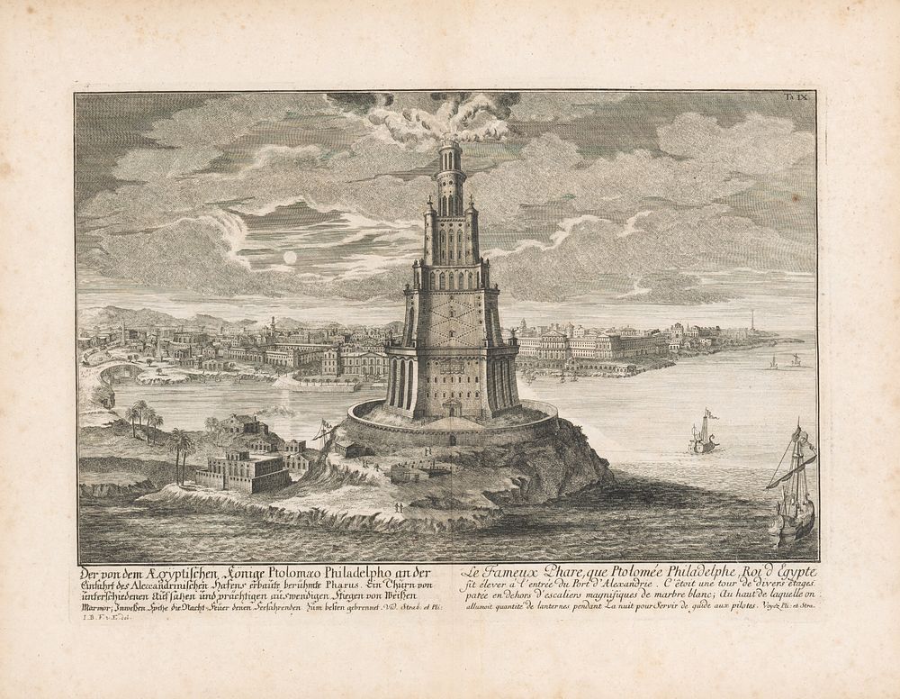 Lighthouse of alexandria, Johann Bernhard Fischer Von Erlach