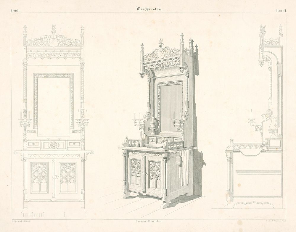 Washing cabinet (from the gewerbe kunstblatt cycle)