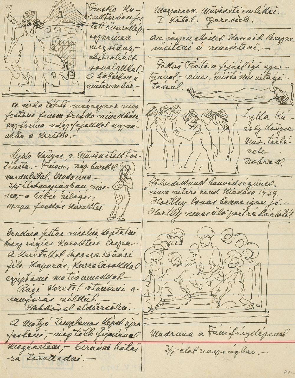 Page from a sketchbook by Elemír Halász-Hradil