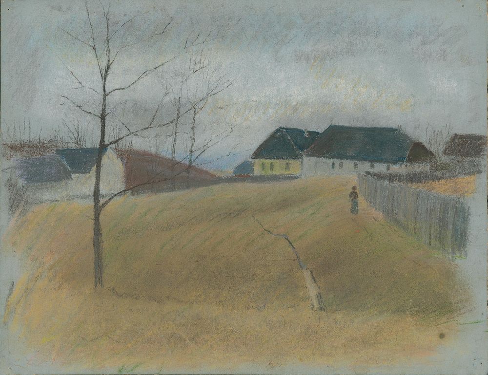 At the end of village by László Mednyánszky