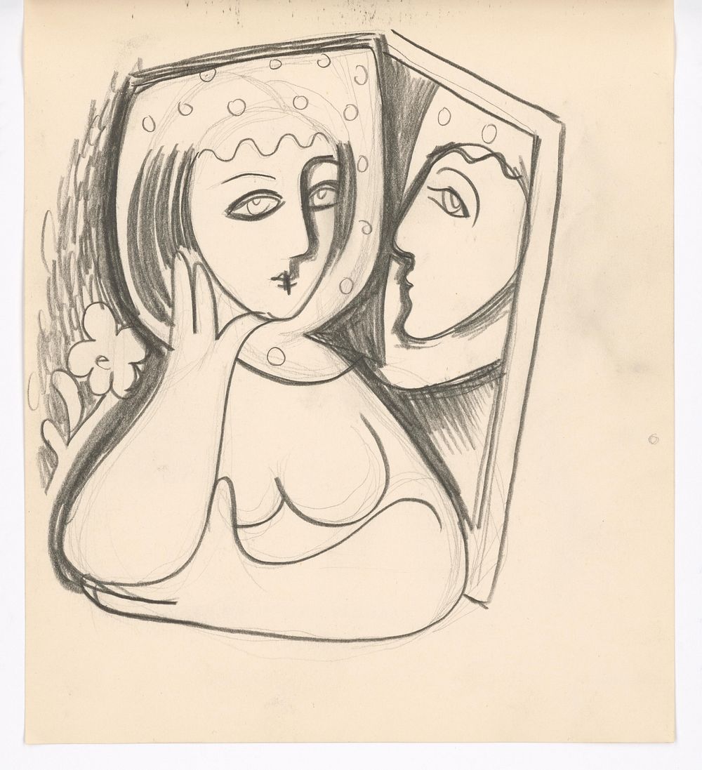 Woman with a mirror by Mikuláš Galanda