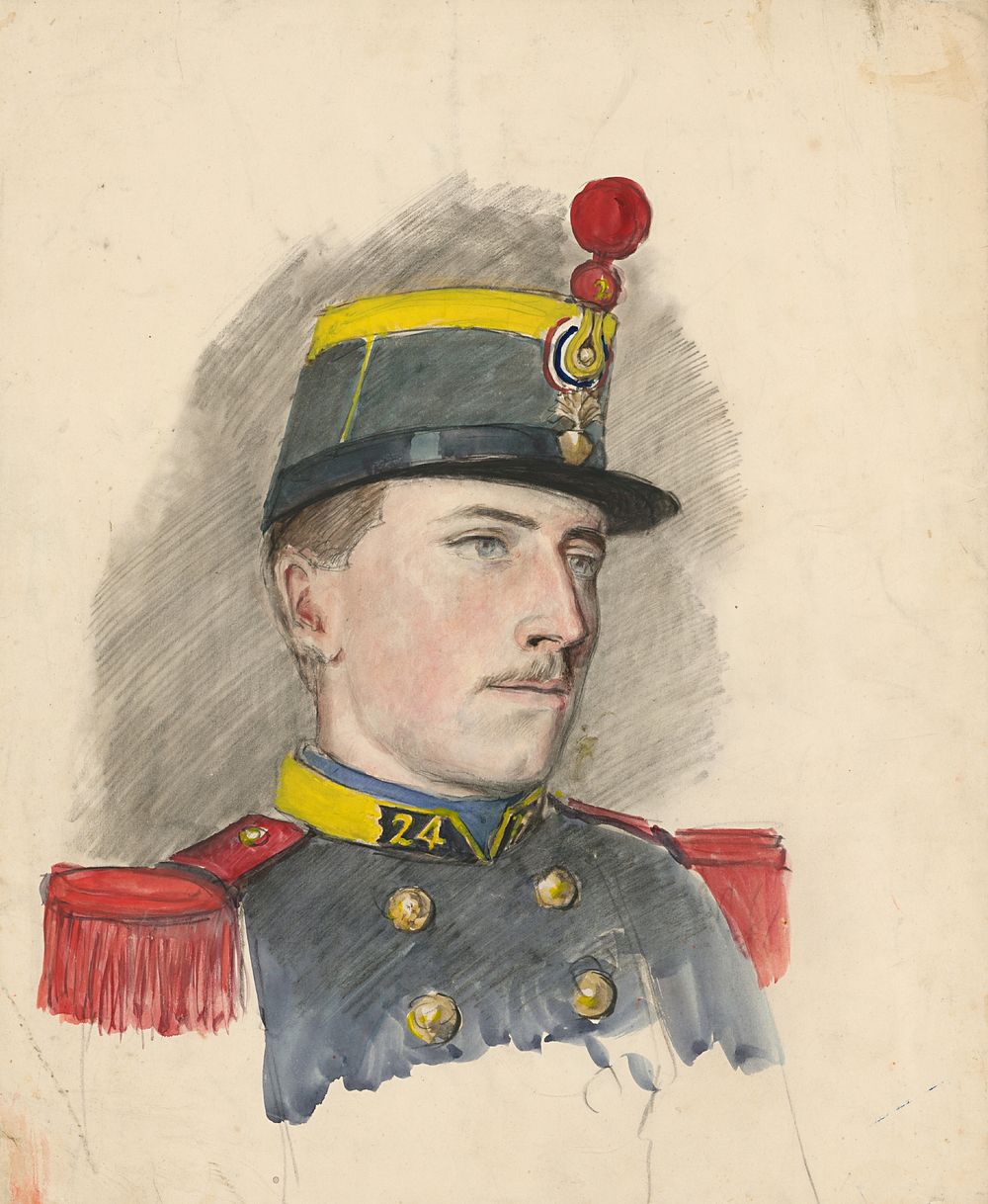 Portrait of a soldier, by László Mednyánszky