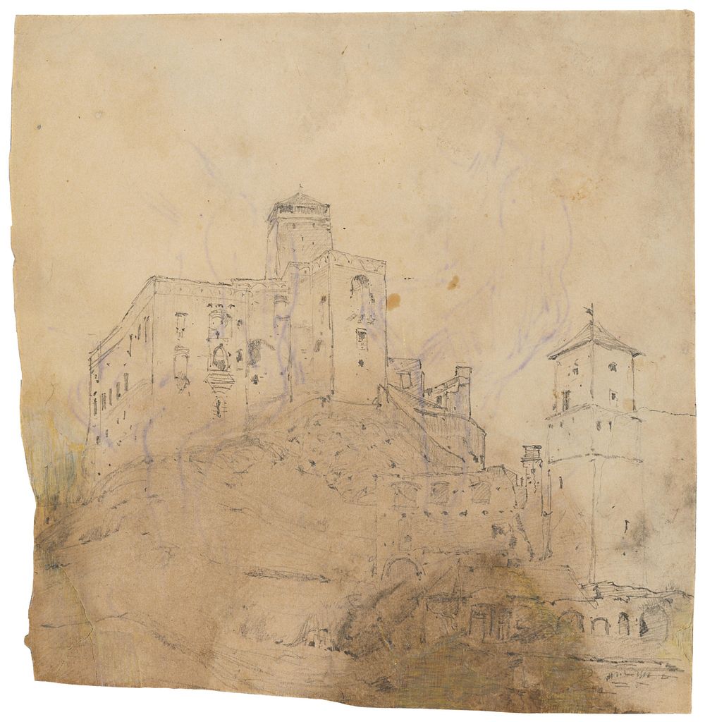 Trencin castle by László Mednyánszky