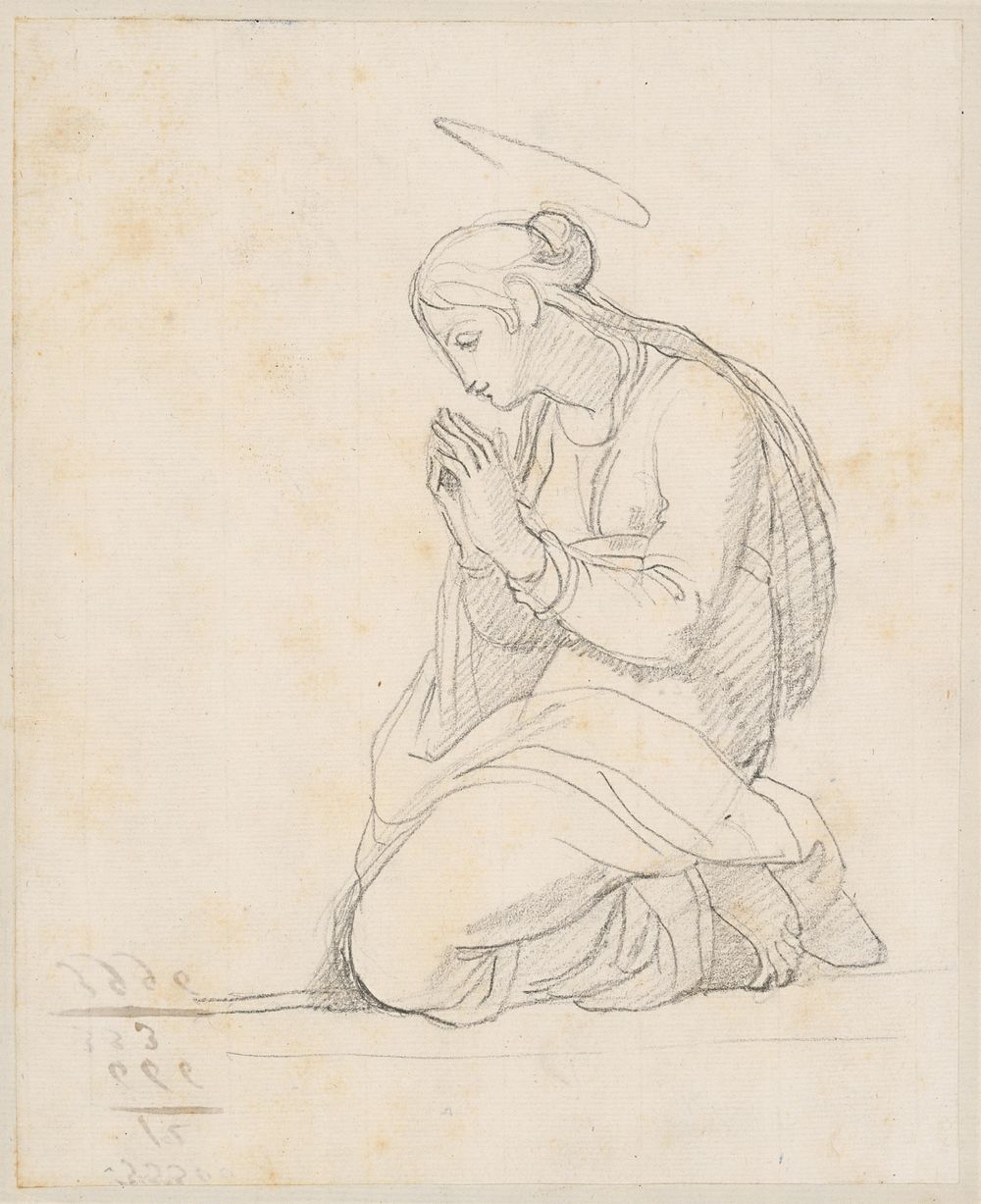 Kneeling saint with her hands clasped by Vincenzo Camuccini