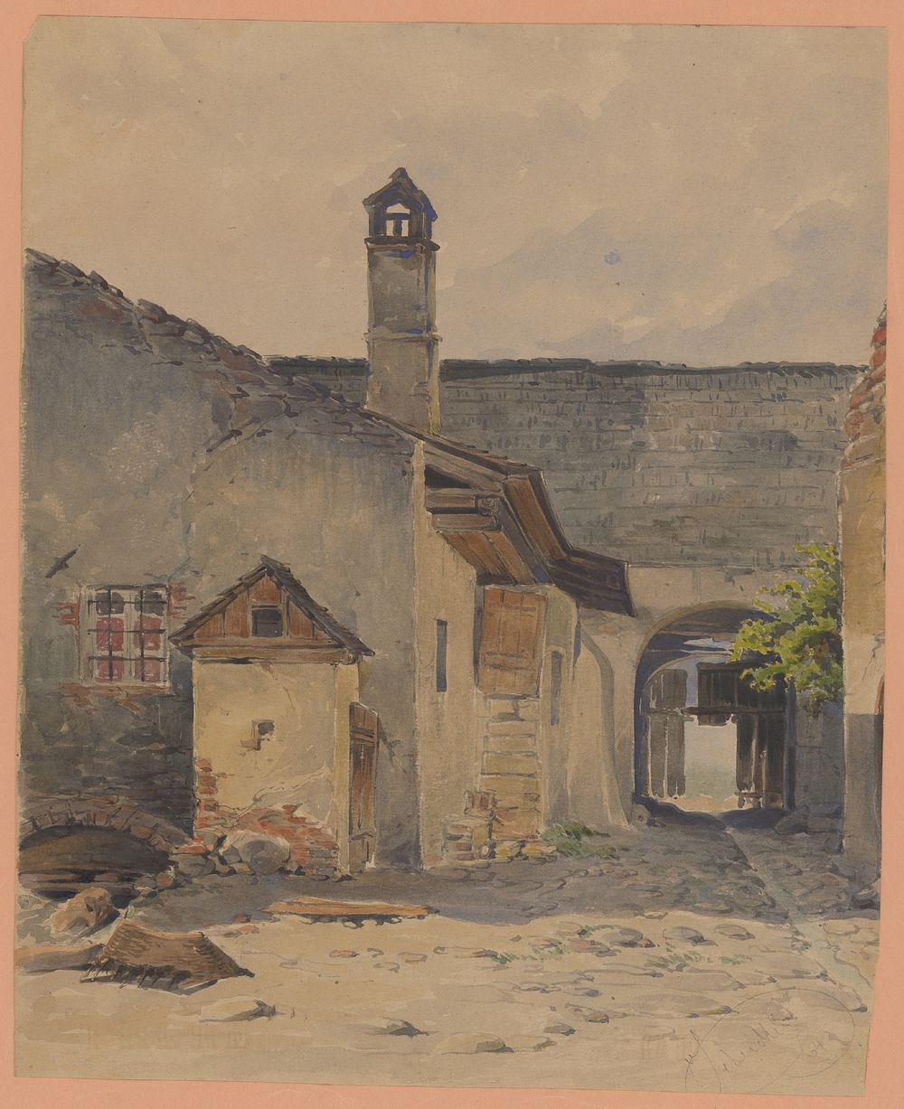 Old yard  by Friedrich Carl von Scheidlin