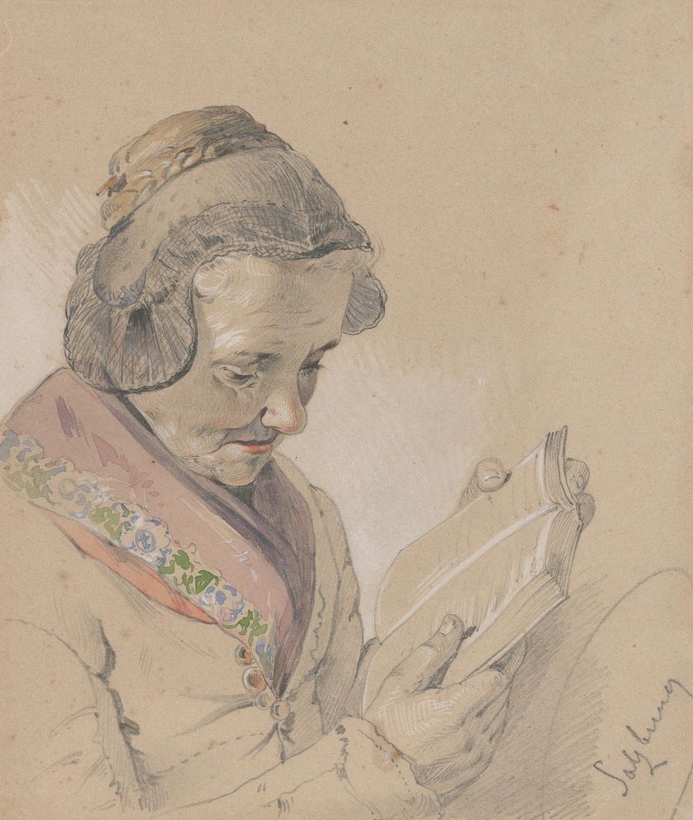 Woman with a book  by Friedrich Carl von Scheidlin