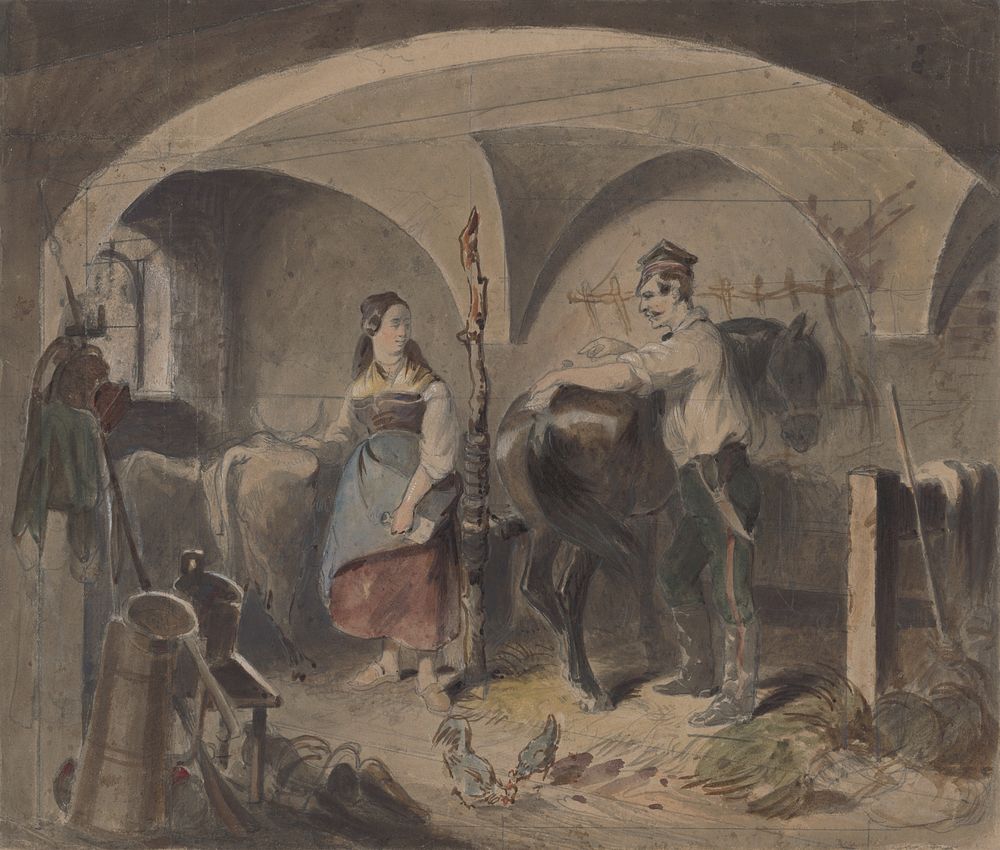 In the stables ii.  by Friedrich Carl von Scheidlin