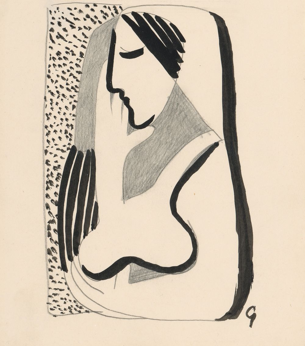 Pensive woman by Mikuláš Galanda