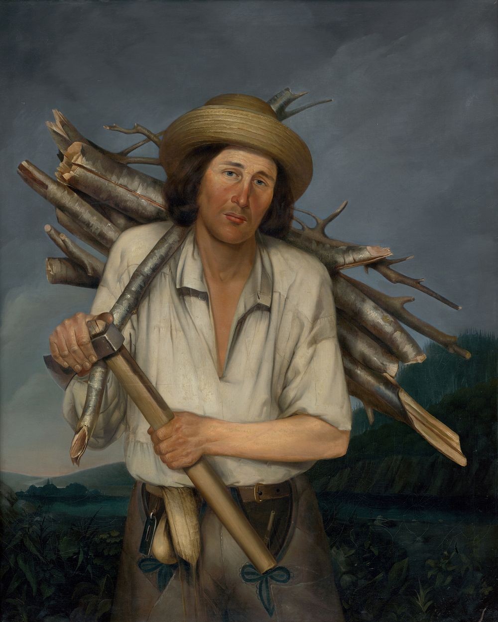 Man carrying wood, Anton Stadler