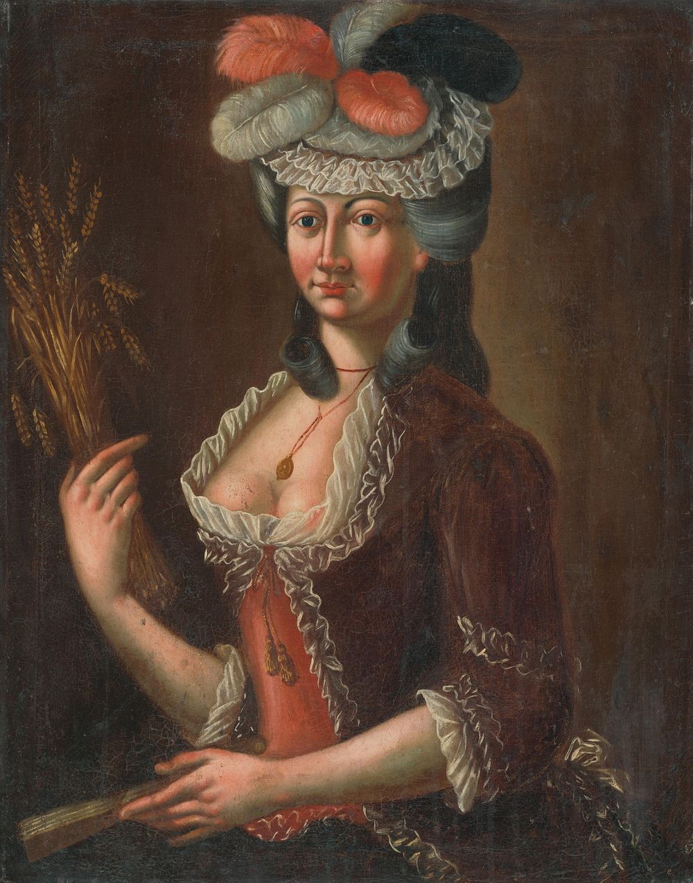 Portrait of a lady with ears of corn