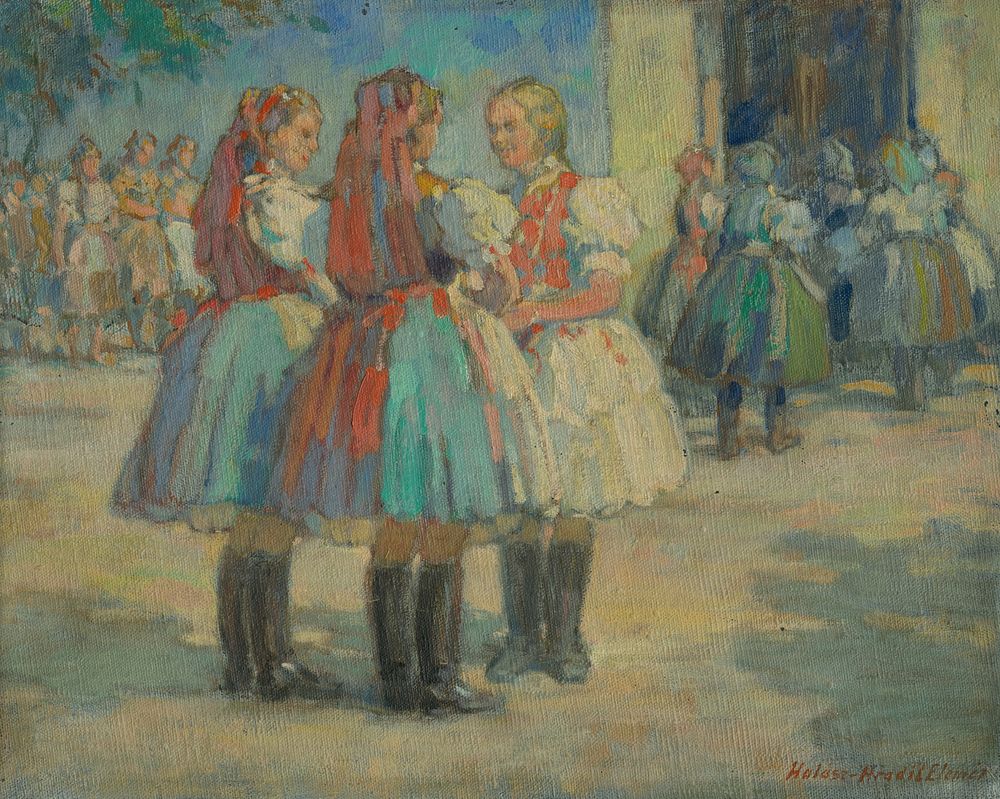 Girls in costume by Elemír Halász-Hradil