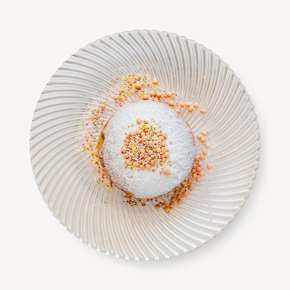 White glaze donut on white plate