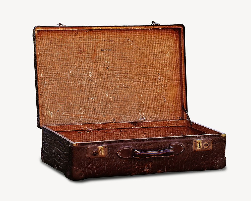 Vintage open suitcase isolated design
