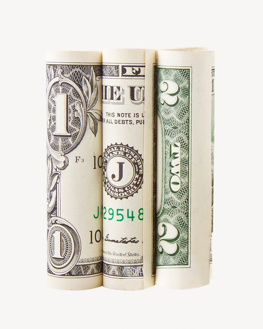 U.S. dollar rolls isolated design