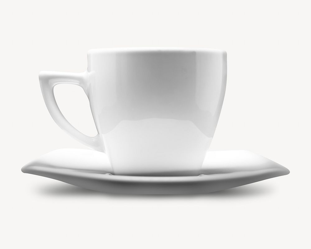 Cup & saucer collage element, isolated image