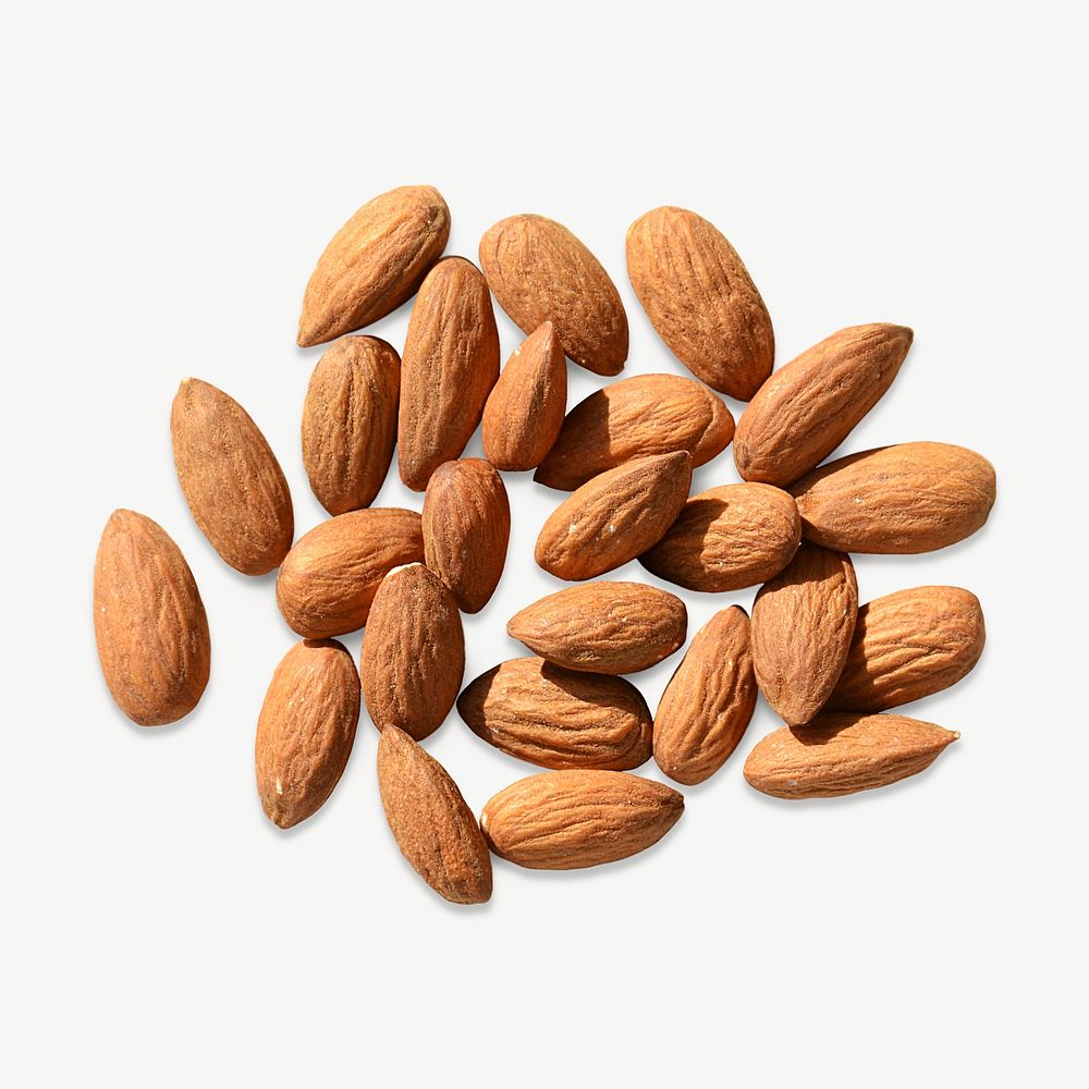 Almond nuts collage element psd