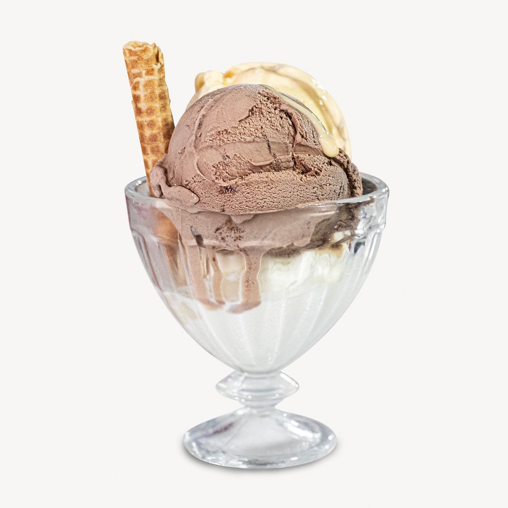 Ice-cream sundae dessert isolated image