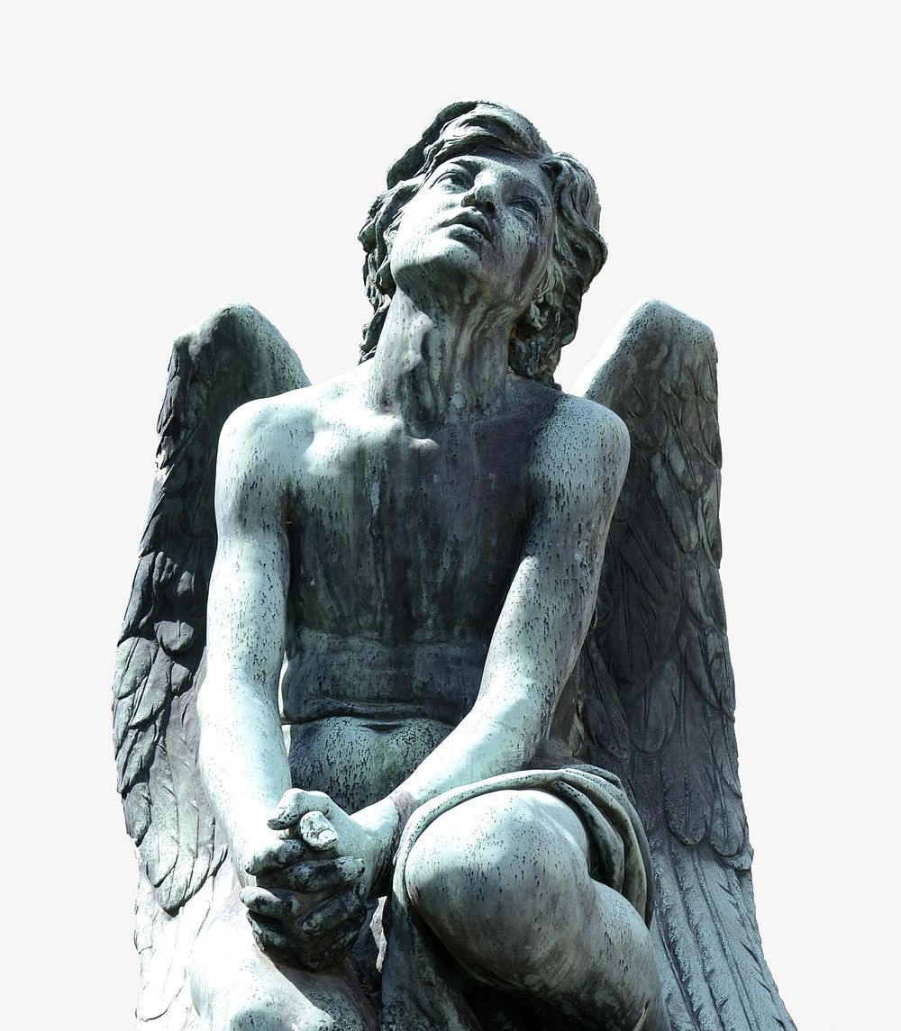 Angel statue isolated image