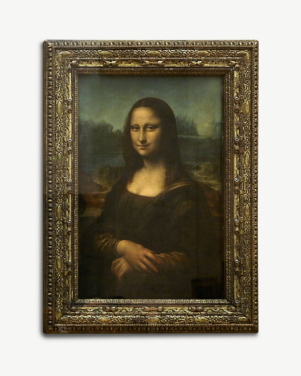 Mona Lisa frame collage element psd