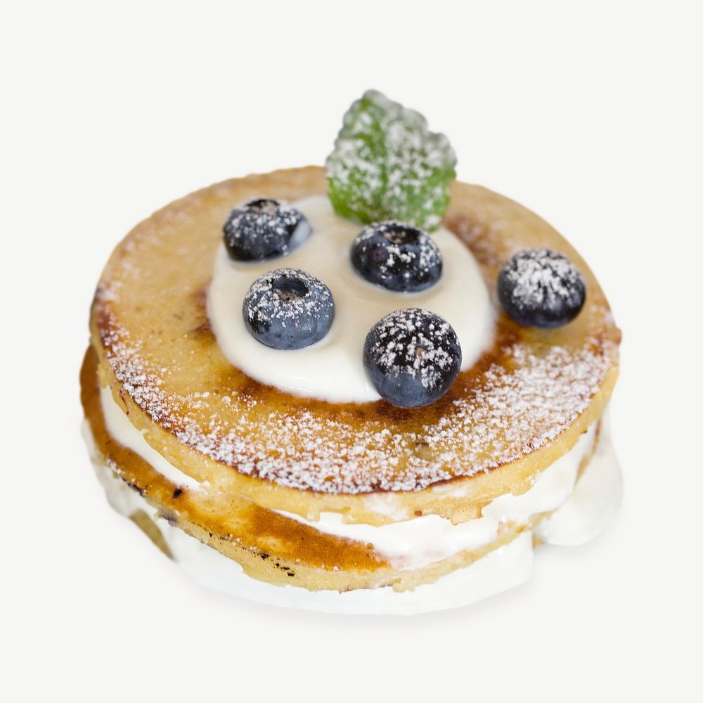 Blueberry pancake  collage element psd