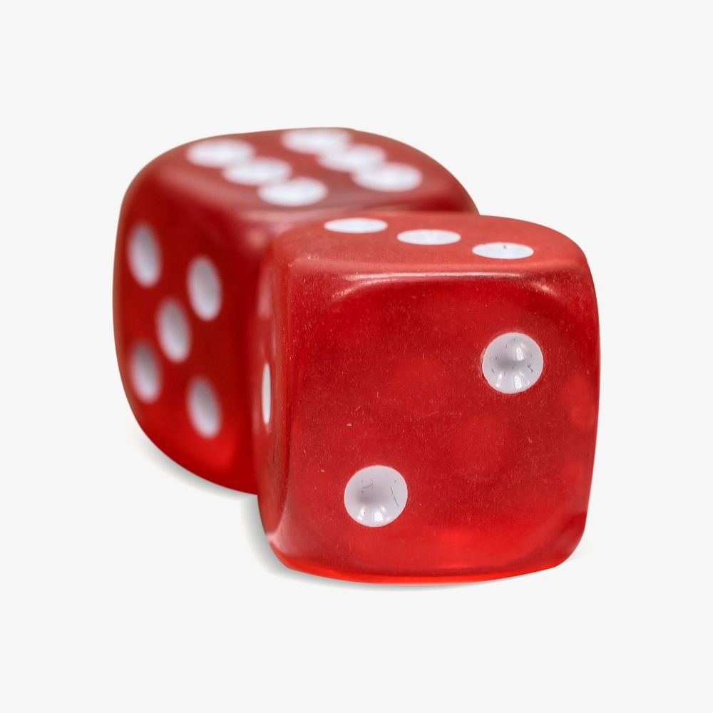 Red dices isolated image