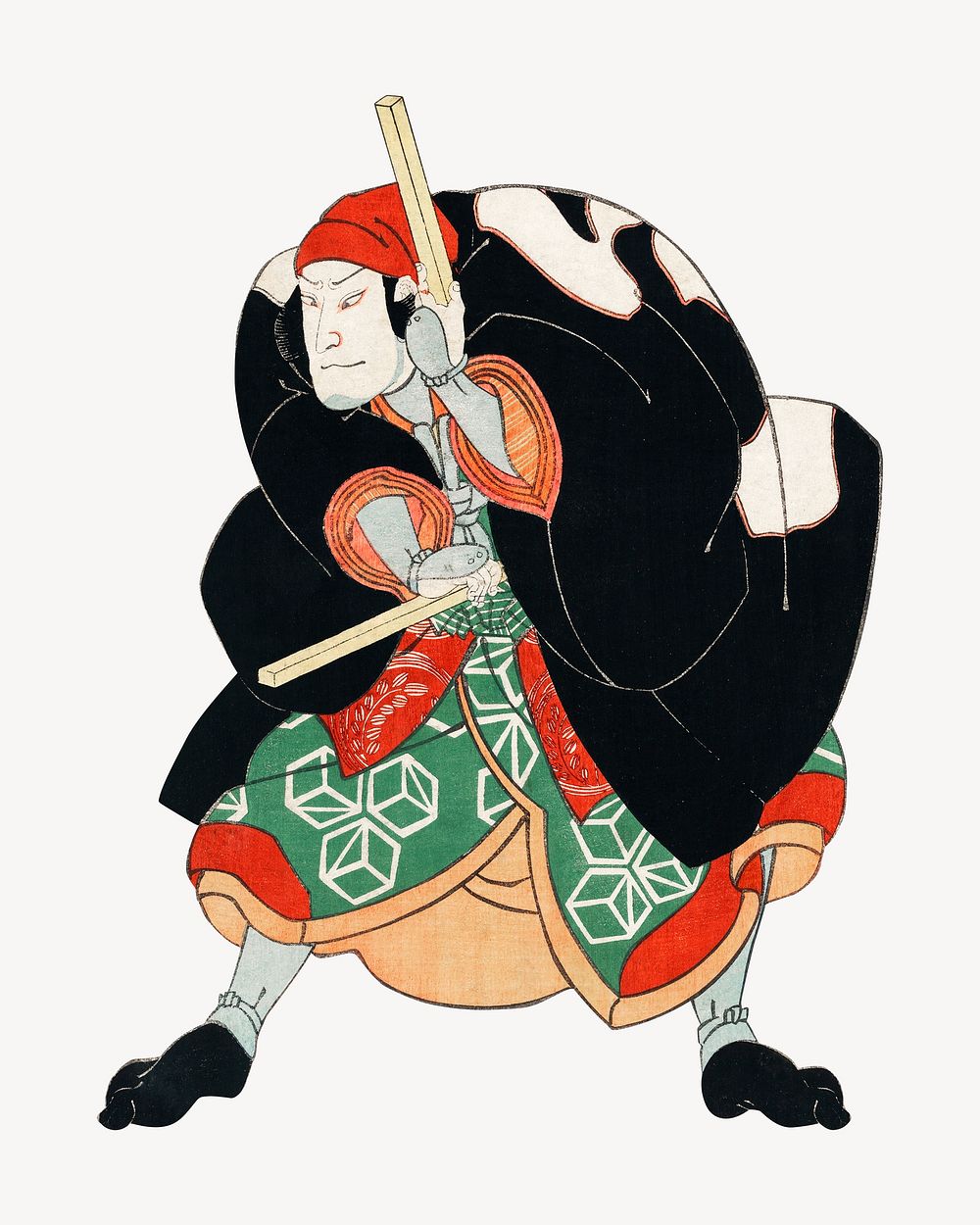 Namiwa Jirosaku, Japanese ukiyo-e woodblock print by Utagawa Kuniyoshi. Remixed by rawpixel.