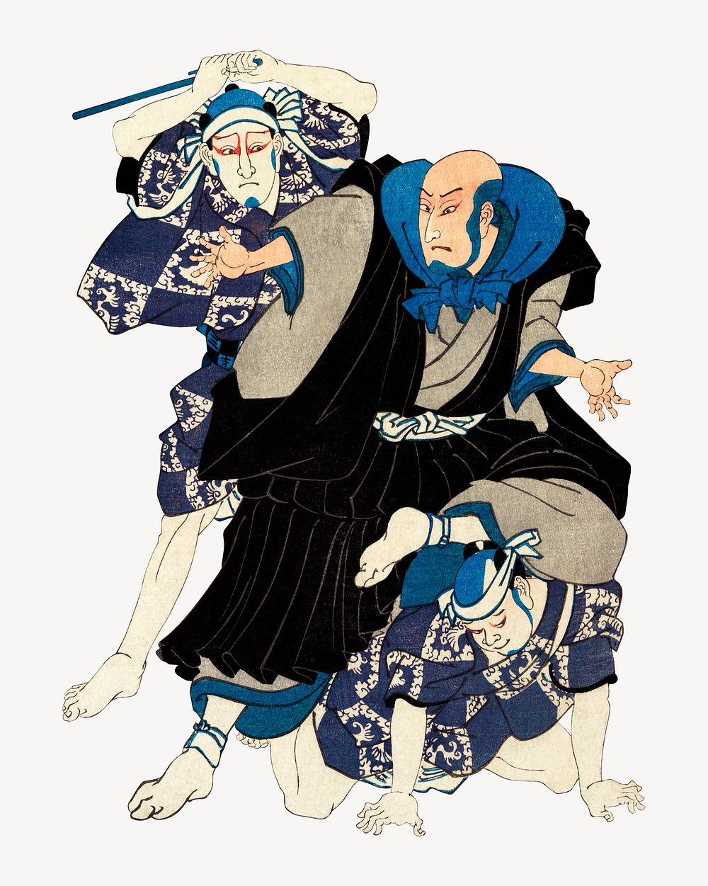 Sato Norikiyo Nyudo Saigo Yoshinaka, Japanese ukiyo-e woodblock print by Utagawa Kuniyoshi. Remixed by rawpixel.