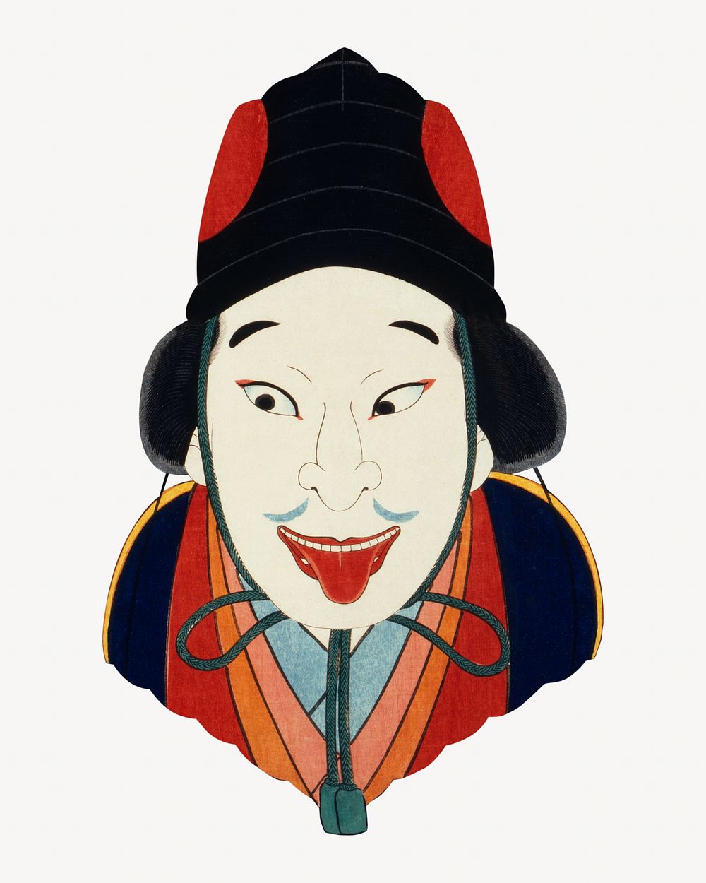 Japanese actor portrait, Japanese ukiyo-e style illustration.  Remixed by rawpixel.