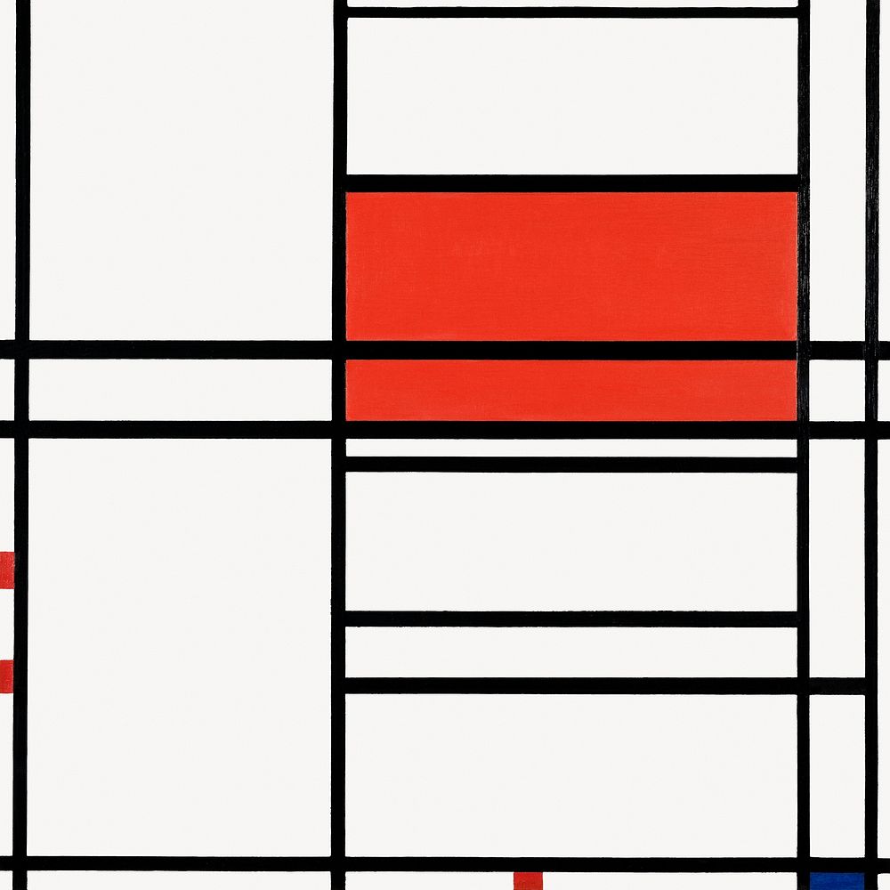 Piet Mondrian&rsquo;s Composition No. 4 with Red and Blue, Cubism art. Remixed by rawpixel.