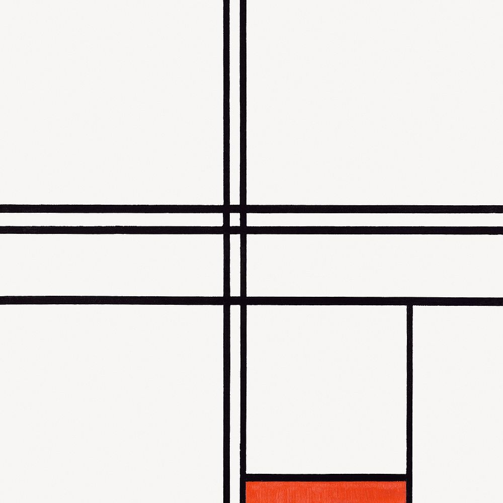 Piet Mondrian&rsquo;s Composition No. 1 Gray-Red, Cubism art. Remixed by rawpixel.