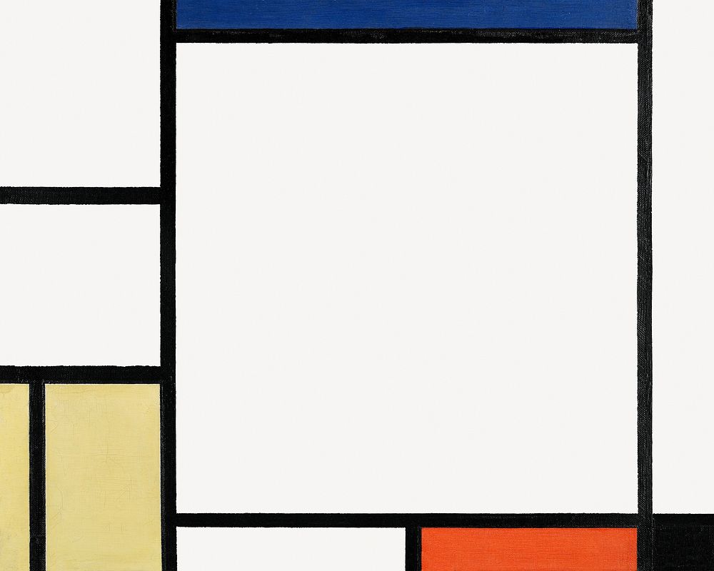 Piet Mondrian&rsquo;s Composition with Blue, Red, Yellow frame, Cubism art psd. Remixed by rawpixel