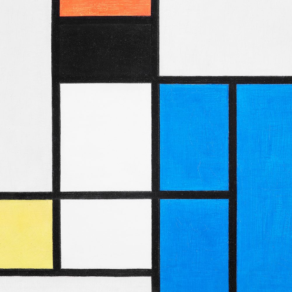 Mondrian&rsquo;s Composition background, Cubism art. Remixed by rawpixel.
