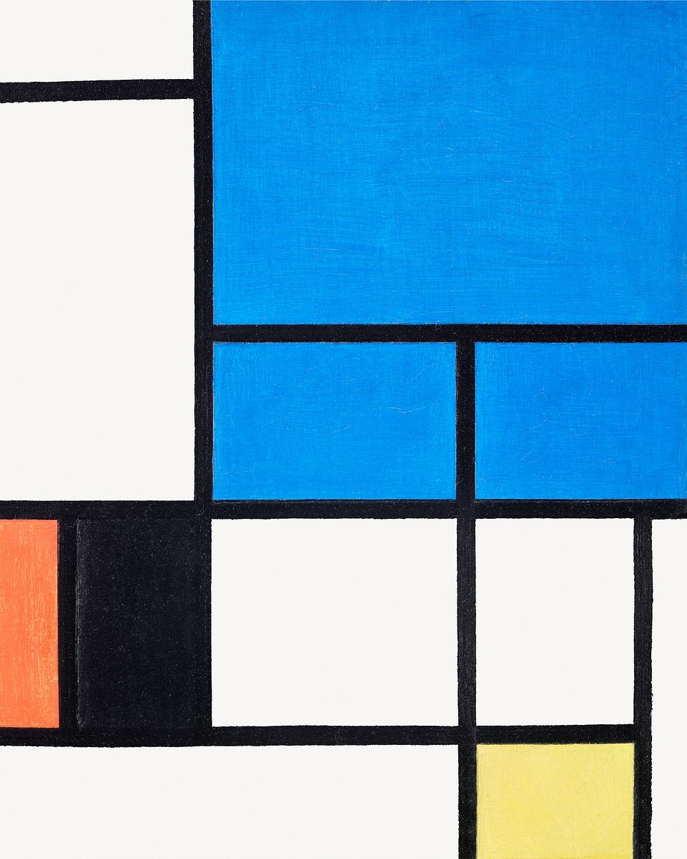 Piet Mondrian&rsquo;s Composition with Large Blue Plane, Cubism art. Remixed by rawpixel.