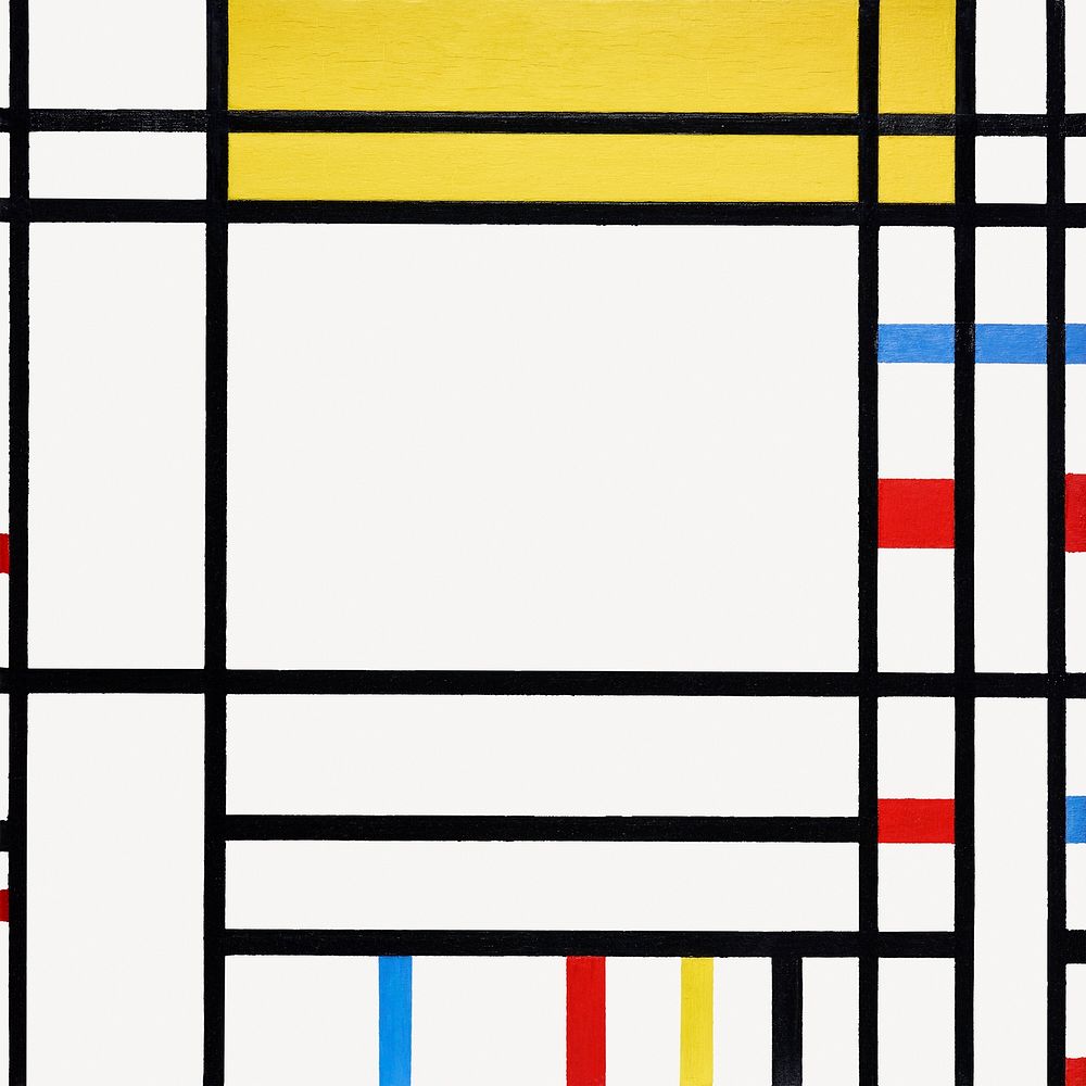 Piet Mondrian&rsquo;s Composition clipart, Cubism art psd. Remixed by rawpixel