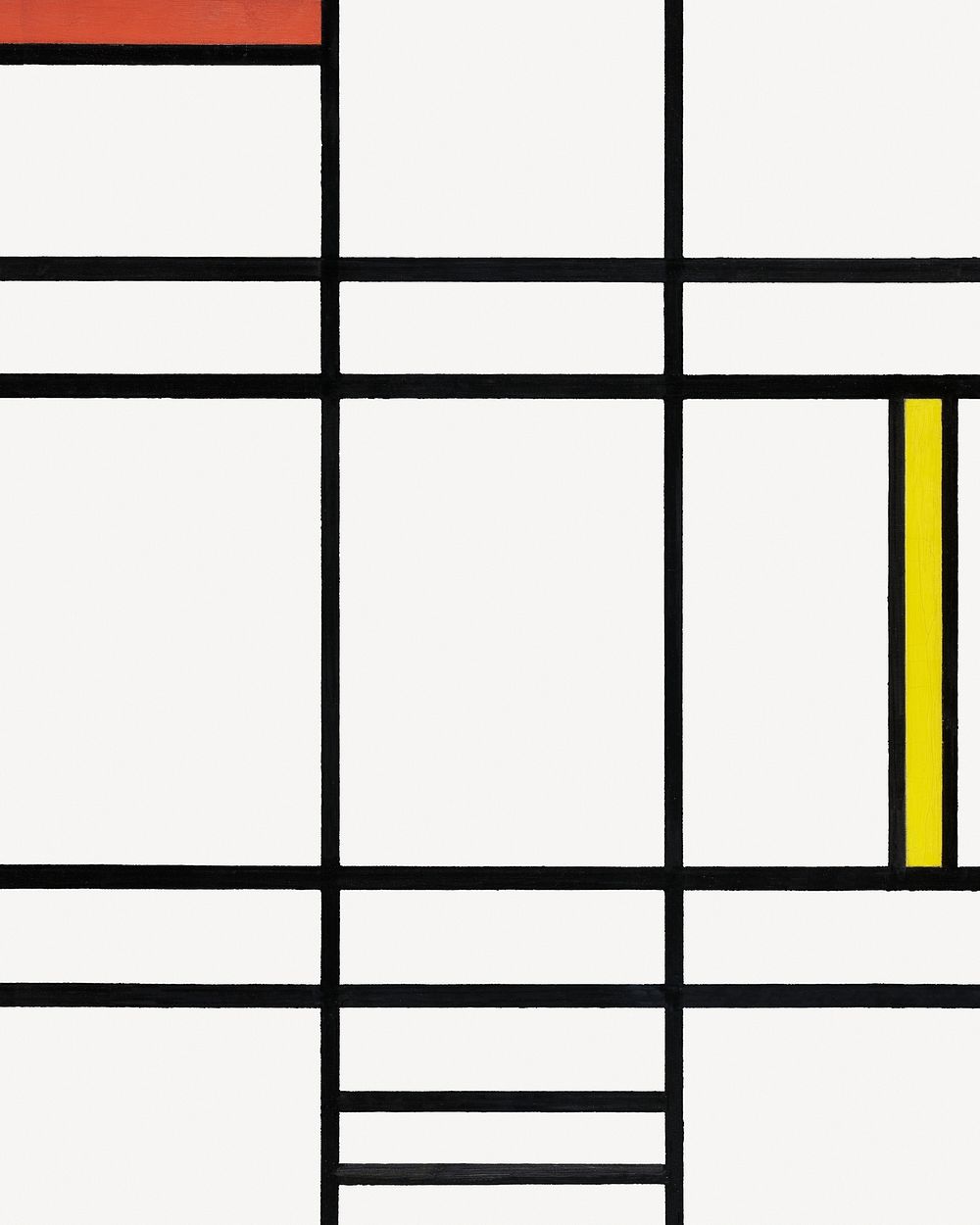 Piet Mondrian&rsquo;s  Composition clipart, Cubism art psd. Remixed by rawpixel