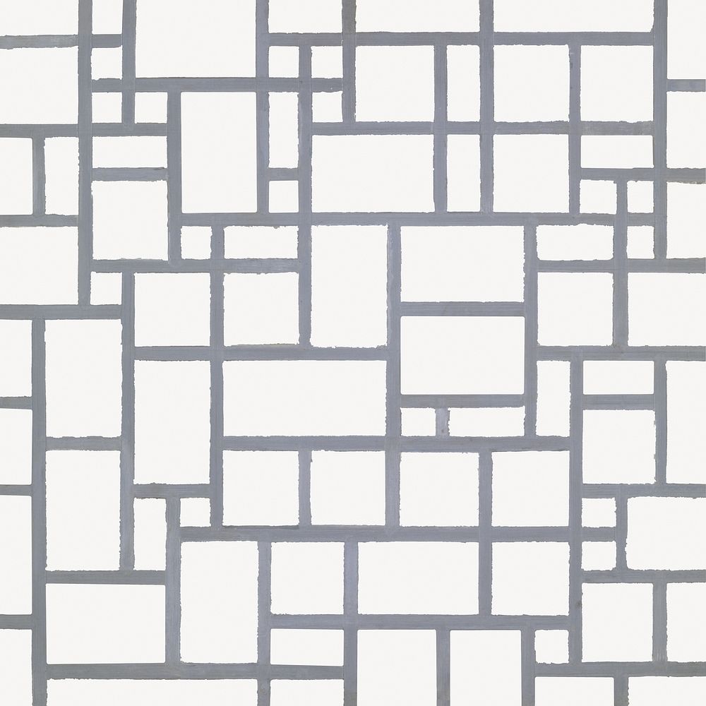 Piet Mondrian&rsquo;s Composition with gray lines, Cubism art. Remixed by rawpixel.