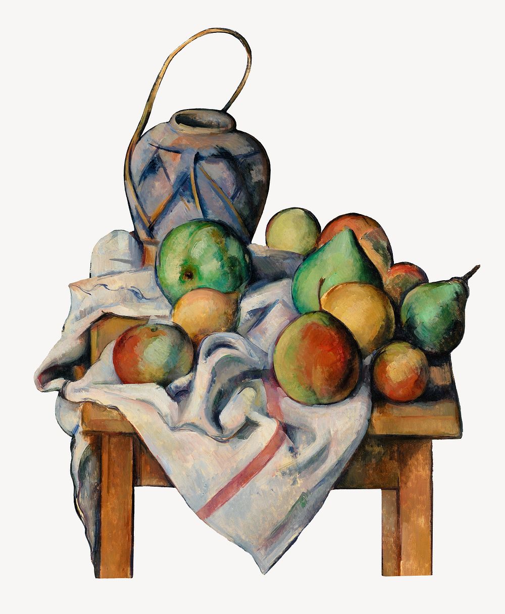 Paul Cezanne&rsquo;s Ginger Jar, still life painting.  Remixed by rawpixel.