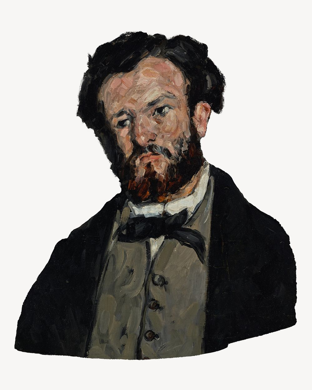  Paul Cezanne&rsquo;s Anthony Valabr&egrave;gue, post-impressionist portrait painting.   Remixed by rawpixel.