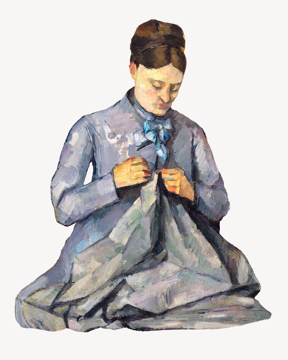  Paul Cezanne’s wife, post-impressionist portrait painting.   Remixed by rawpixel.